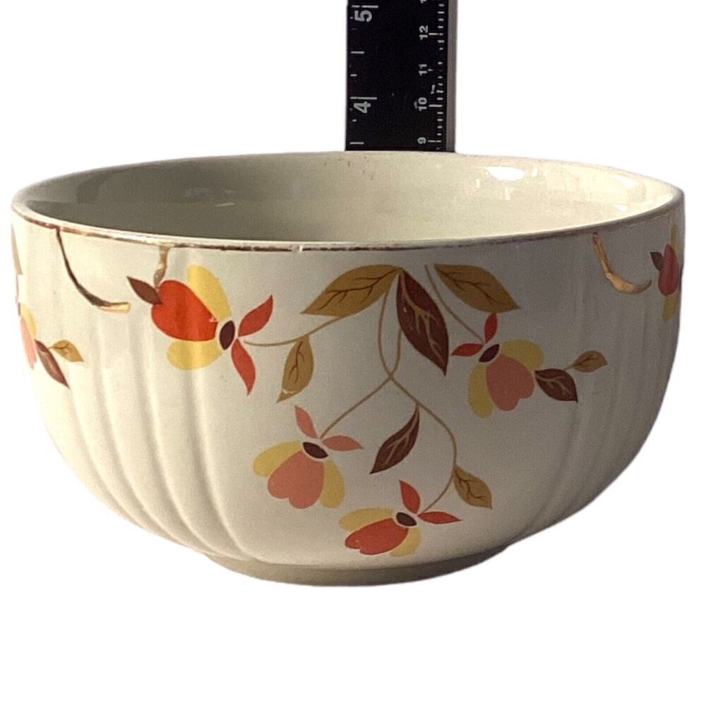 Hall's Superior Jewel Autumn Leaf Serving Bowl 9" x 6" By Mary Dunbar USA - Picture 2 of 7